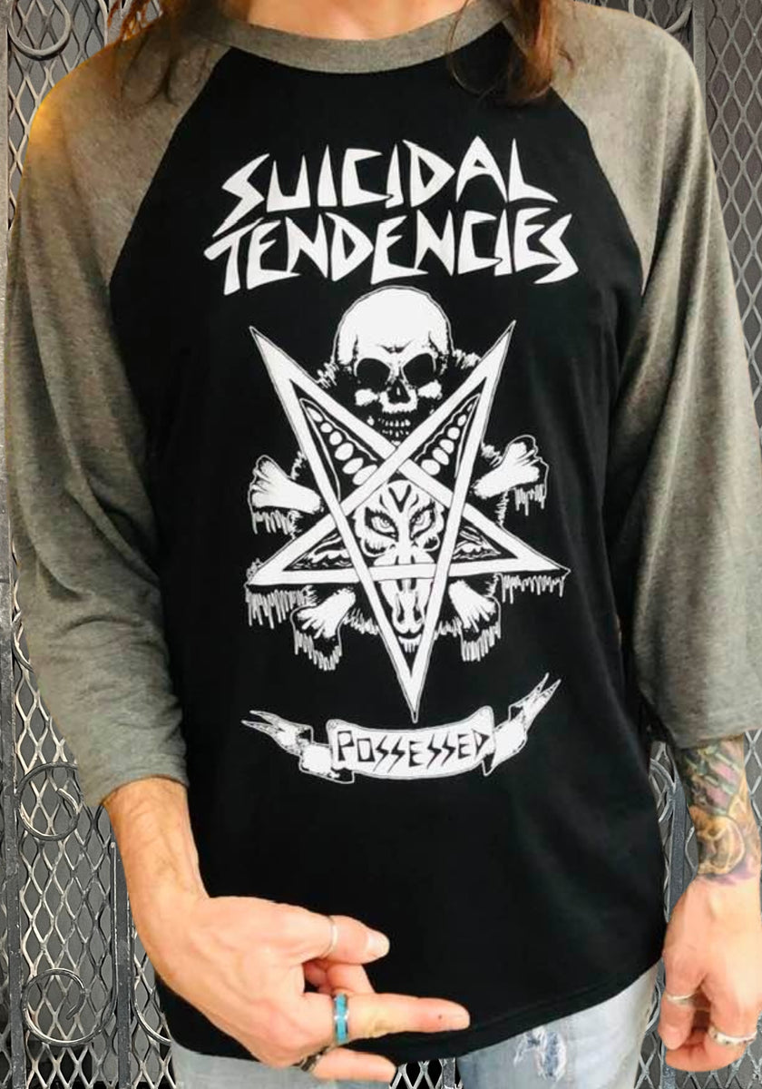 Suicidal Tendencies 'Possessed' Men's Black And Grey Raglan Band T