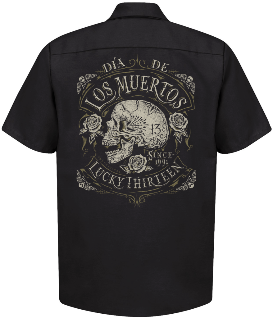 Lucky 13 'Muertos' Men's Button Up Work Shirt - Black – Kulture