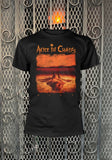 Alice in Chains Dirt black t-shirt featuring album artwork, displayed against a metal gate background.