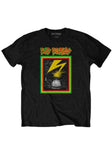 Bad Brains Banned in DC black t-shirt featuring artwork from the album and the band name logo in red, green, and yellow text, displayed on a white background.