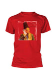 Captain Beefheart Troutmask Replica red t-shirt featuring album artwork, displayed on a white background.