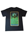 Black Creature from the Black Lagoon t-shirt featuring an image of the creature as the Hermit tarot card, on a white background.