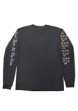 Plain back of black long sleeve The Crow and Type O Negative t-shirt, displayed on a white background.