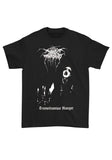 Darkthrone Transilvanian Hunger black t-shirt featuring album artwork, displayed on a white background.