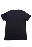 Plain back of Dolly Parton Guitar black t-shirt featuring no graphics, displayed on a white background.