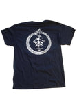 Back of EyeHateGod New Orleans black t-shirt featuring the ouroboros artwork and text 'for the sick' photographed on a white background.