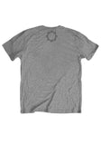 Back of Faith No More heather grey t-shirt featuring the band's star design in the center of the upper back, displayed on a white background.