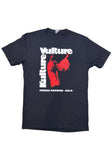 Black Kulture Vulture logo t-shirt featuring the red store logo with white letters for 'Kulture Vulture' and 'French Quarter NOLA', photographed flat on a white background.