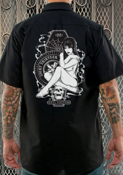 Lucky 13 'Miss Trust' Men's Button Up Work Shirt - Black – Kulture