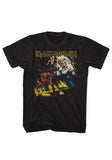 Iron Maiden The Number of the Beast black t-shirt featuring album artwork, displayed against a white background.