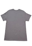 Plain back of Nine Inch Nails grey t-shirt featuring no graphics, displayed flat against a white background.