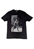 Front of Nine Inch Nails Self Destruct '94 black t-shirt featuring image of Trent singing, photographed on a white background.