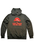 A black pullover hoodie featuring a red graphic of lips with the text 'THE ROCKY HORROR PICTURE SHOW' printed on the chest.