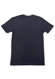 Back of Skinny Puppy Greyhound London black t-shirt plain with no graphics,  displayed on a white background.