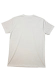A plain white short-sleeve crewneck t-shirt shown from the back, laid flat against a white background.