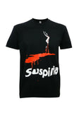 Suspiria Movie Poster black t-shirt featuring the imagery from the movie poster, displayed against a white background.