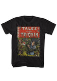 Return of the Living Dead Tales from Trioxin black t-shirt featuring the comic book cover artwork, displayed on a white background.