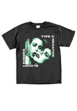Type-O Negative Bloody Kisses black t-shirt featuring the album artwork, displayed on a white background.
