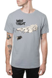 Minor Threat Sheep grey t-shirt featuring album artwork from Out of Step, on a model.