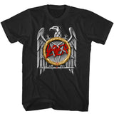 Black t-shirt with Slayer logo featuring an eagle on a white background