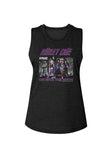 Motley Crue On With The Show black sleeveless t-shirt featuring the album artwork, name, and band name, photographed flat on a white background.