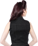 Black Demin Womens Vest