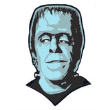 Close-up of the Munsters enamel pin featuring Herman Munster's headshot.